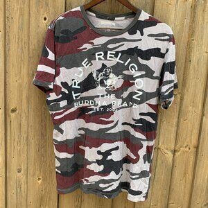 True Religion BIG LOGO Camo T Shirt Large